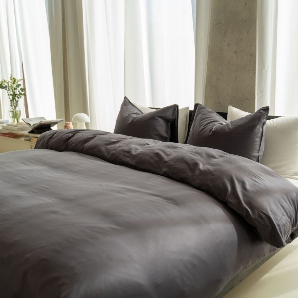 Kayori Kayori Dekbedovertrek Saya Katoensatijn - Antracite