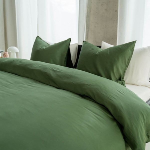 Kayori Kayori Dekbedovertrek Saya Katoensatijn - Donkergroen