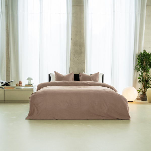 kayori Kayori dekbedovertrek Saya Katoensatijn - Mokka