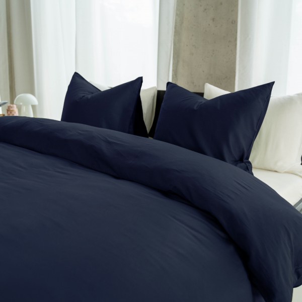 Kayori Kayori Dekbedovertrek Saya Katoensatijn - Navy