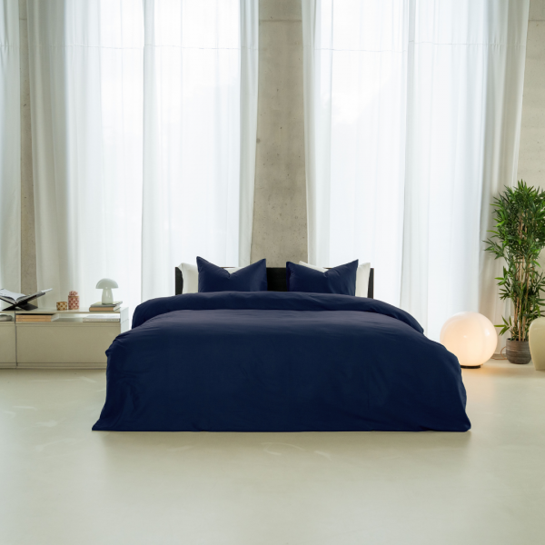Kayori Kayori Dekbedovertrek Saya Katoensatijn - Navy