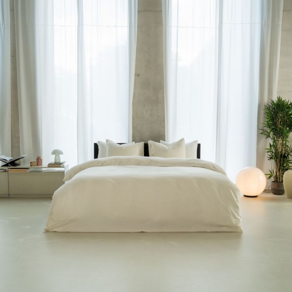 Kayori Kayori Dekbedovertrek Saya Katoensatijn - Offwhite