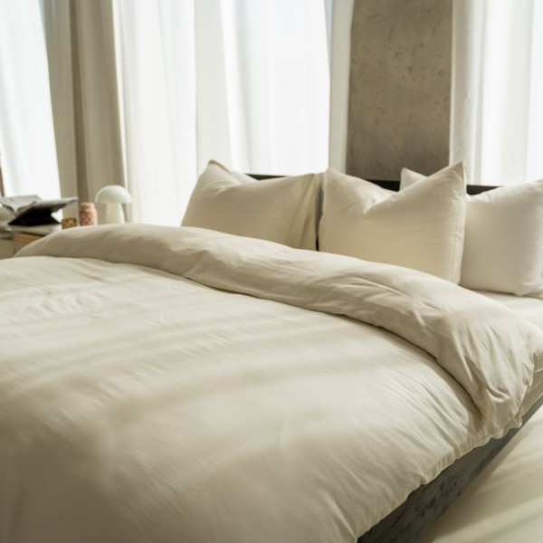 Kayori Kayori Dekbedovertrek Saya Katoensatijn - Offwhite