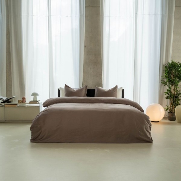 Kayori Kayori Dekbedovertrek Saya Katoensatijn - Taupe
