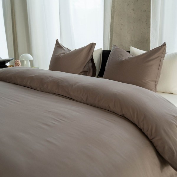 Kayori Kayori Dekbedovertrek Saya Katoensatijn - Taupe