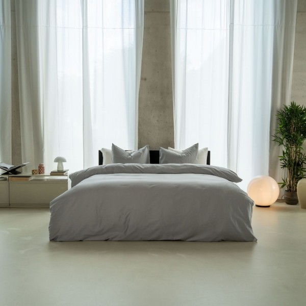 Kayori Kayori Dekbedovertrek Saya Katoensatijn - Zilvergrijs