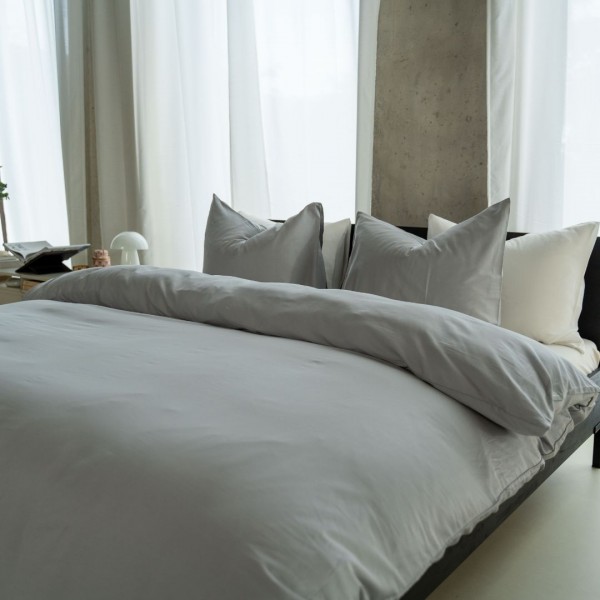 Kayori Kayori Dekbedovertrek Saya Katoensatijn - Zilvergrijs