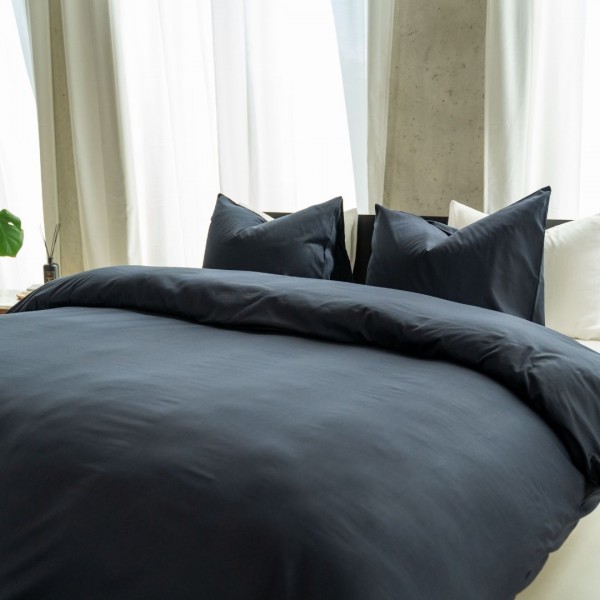 Kayori Kayori Dekbedovertrek Saya Katoensatijn - Zwart