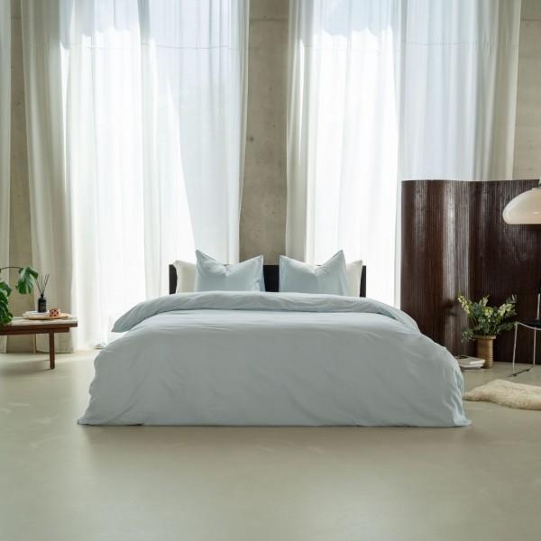 kayori Kayori dekbedovertrek Senju Katoensatijn - Lichtblauw