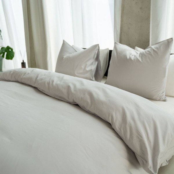 Kayori Kayori Dekbedovertrek Senju Katoensatijn - Zilvergrijs