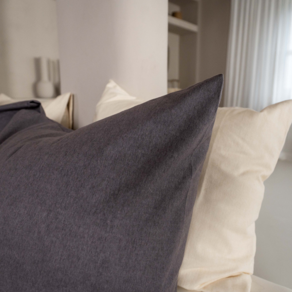 Kayori Kayori Dekbedovertrek Showa Flanel - Antracite