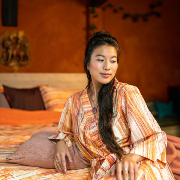 Kayori Kayori Dekbedovertrek Suga Katoensatijn - Oranje