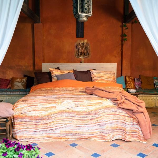 kayori Kayori Dekbedovertrek Suga Katoensatijn - Oranje