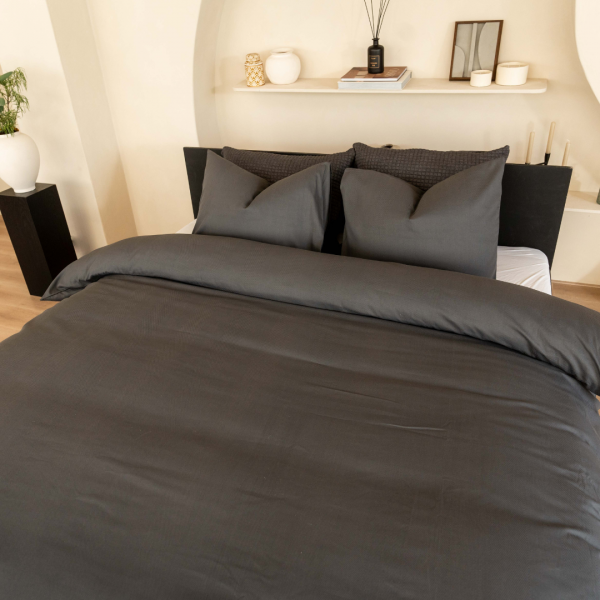 Kayori Kayori Dekbedovertrek Taga Katoensatijn - Antracite