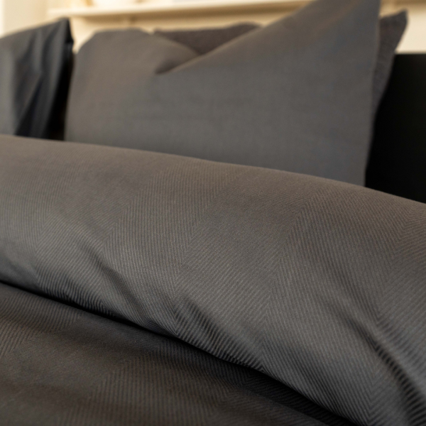 Kayori Kayori Dekbedovertrek Taga Katoensatijn - Antracite