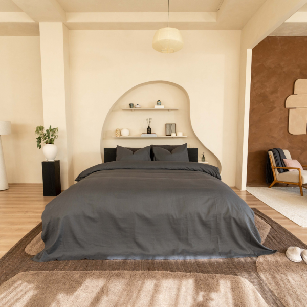 kayori Kayori dekbedovertrek Taga Katoensatijn - Antracite