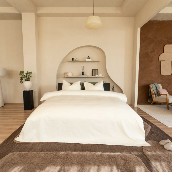 kayori Kayori dekbedovertrek Taga Katoensatijn - Offwhite