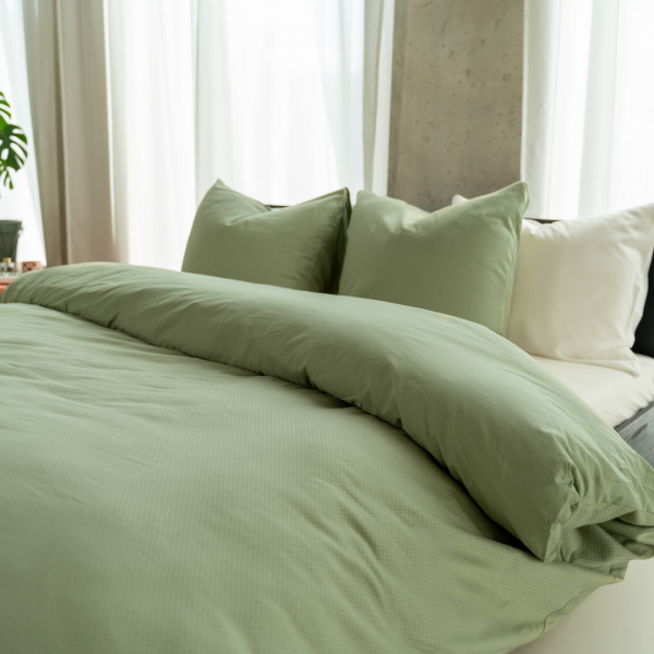 Kayori Kayori Dekbedovertrek Watari Linnen - Olijfgroen