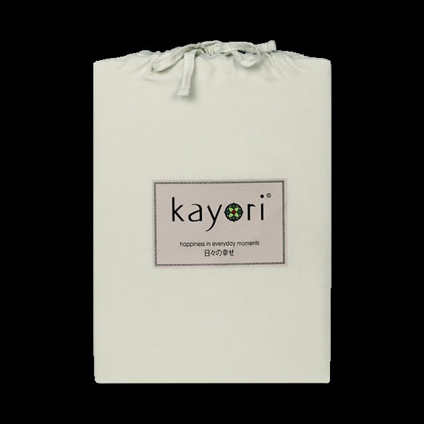 kayori Kayori Edo splittopper hoeslaken katoensatijn - Champagne