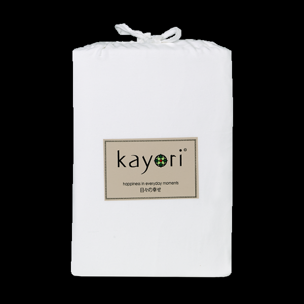 kayori Kayori Edo splittopper hoeslaken katoensatijn - Wit