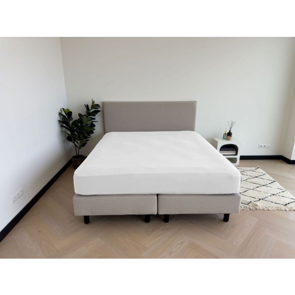 Kayori Kayori Emma Topper Hoeslaken Katoensatijn - Wit