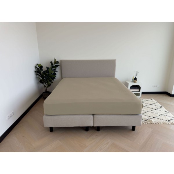 Kayori Kayori Emma Topper Hoeslaken Katoensatijn - Zand