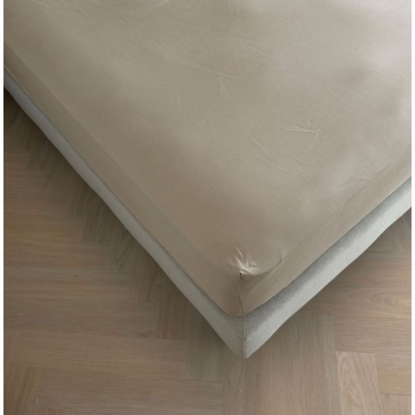 Kayori Kayori Emma Topper Hoeslaken Katoensatijn - Zand