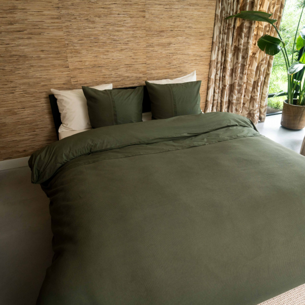 Kayori Kayori Erimo Dekbedovertrek Katoen - Donkergroen