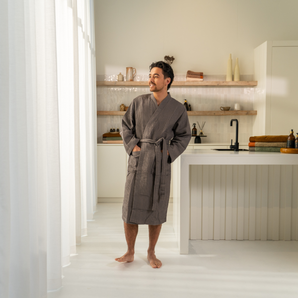 Kayori Kayori Geisha Badjas Wafel Extra Lang - Antracite