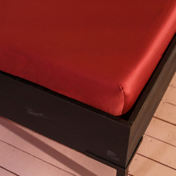 kayori Kayori Giza Topper Hoeslaken Egyptisch Satijn - Rood