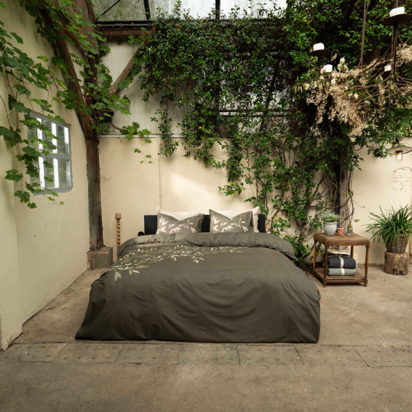 Kayori Kayori Habo Dekbedovertrek Katoen - Donkergroen