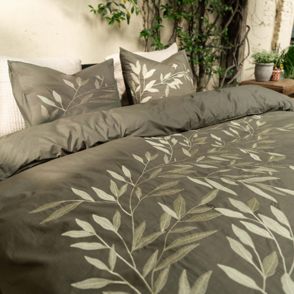 Kayori Kayori Habo Dekbedovertrek Katoen - Donkergroen