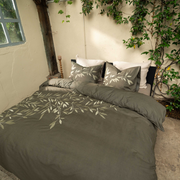 kayori Kayori Habo dekbedovertrek Katoen - Donkergroen