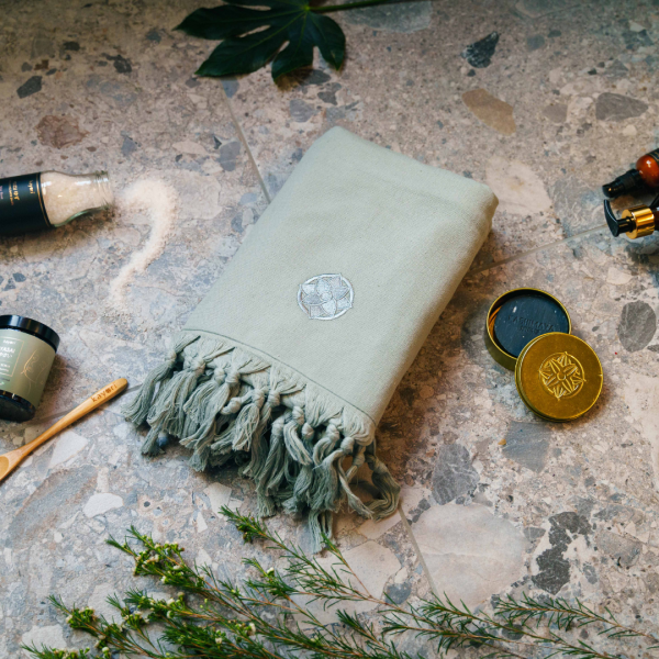 kayori Kayori Home Spa Hammamdoek 100x180 - Donkergroen