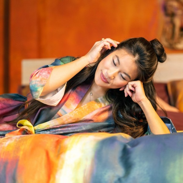 Kayori Kayori Jobu - Dekbedovertrek - Pima Katoensatijn - Goud