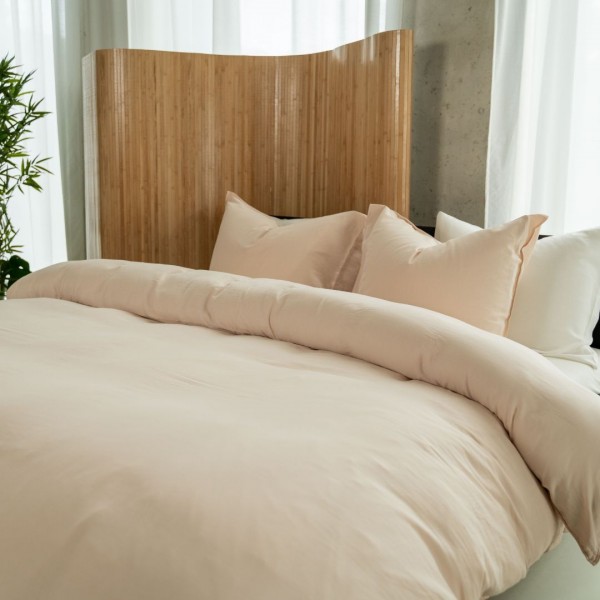 Kayori Kayori Dekbedovertrek Edo Katoensatijn - Nude