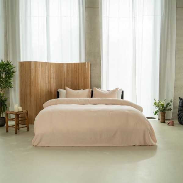 Kayori Kayori Dekbedovertrek Edo Katoensatijn - Nude