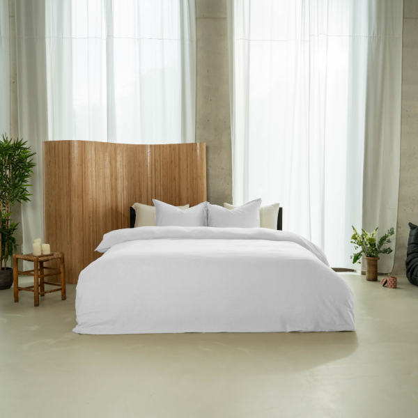 kayori Kayori dekbedovertrek Edo Katoensatijn - Wit