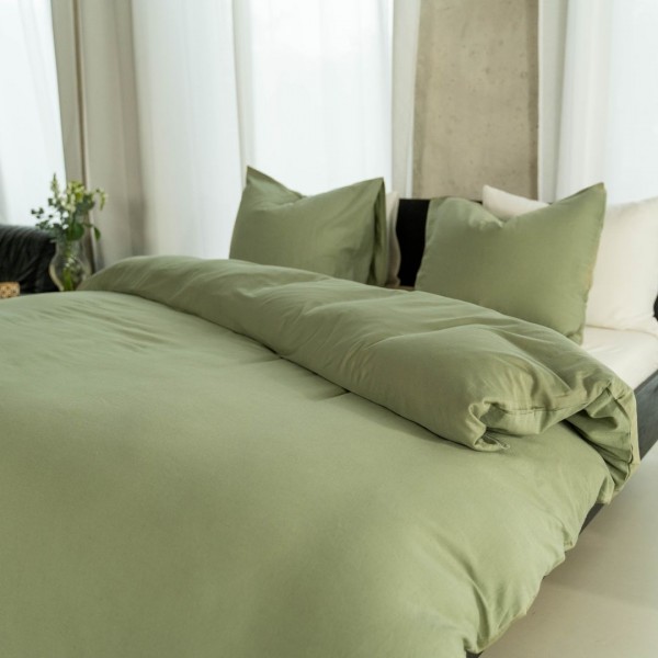 Kayori Kayori Dekbedovertrek Ine Linnen - Olijfgroen