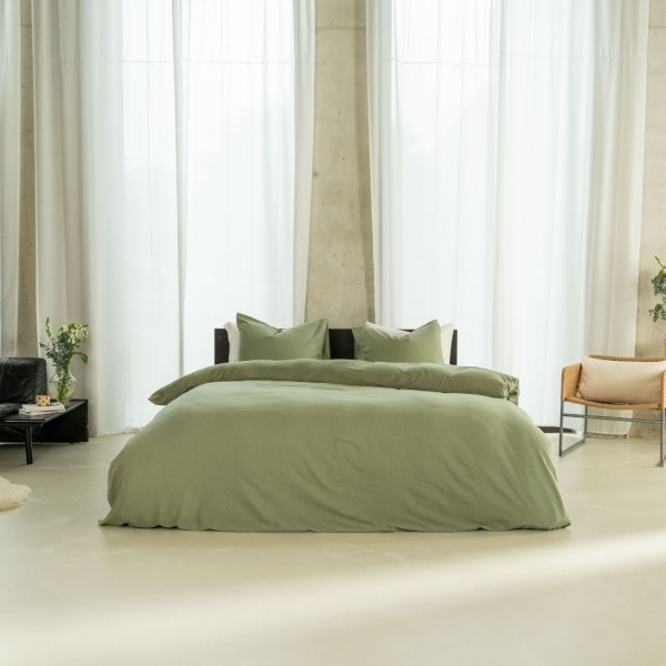 Kayori Kayori Dekbedovertrek Ine Linnen - Olijfgroen