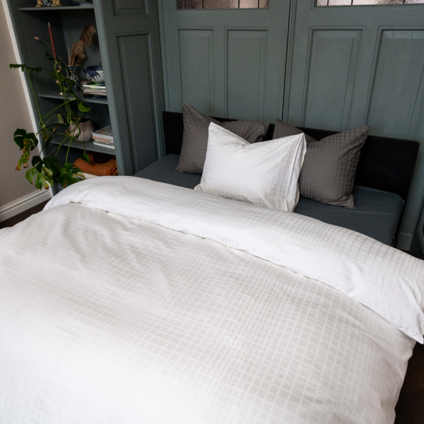 Kayori Kayori Dekbedovertrek Kora Katoensatijn - Wit