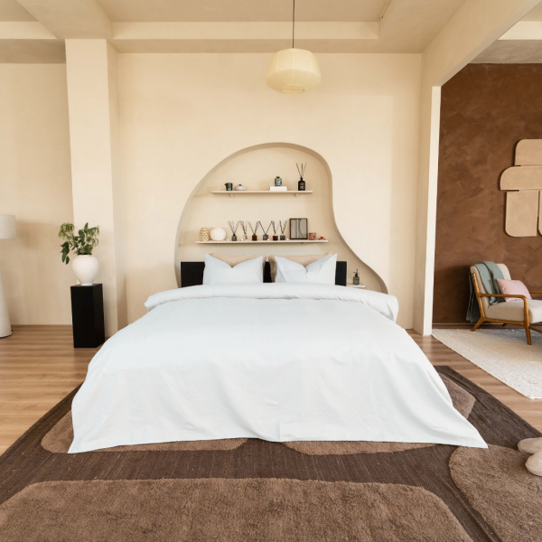 kayori Kayori dekbedovertrek Otsu Katoensatijn - Wit