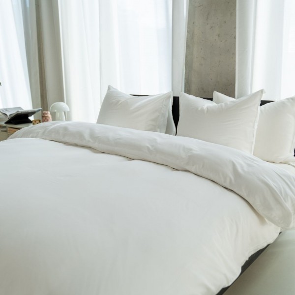 Kayori Kayori Dekbedovertrek Saya Katoensatijn - Wit