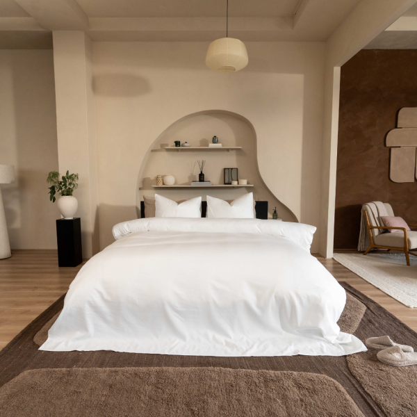 kayori Kayori dekbedovertrek Taga Katoensatijn - Wit