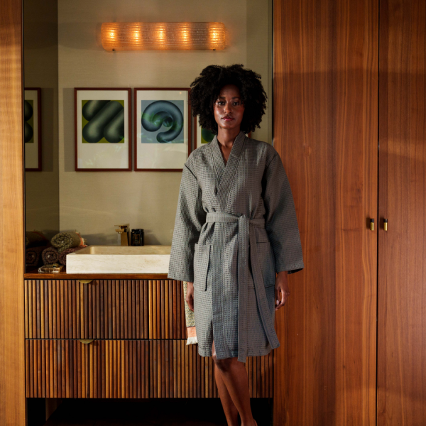 kayori Kayori Geisha Badjas Wafel - Antracite