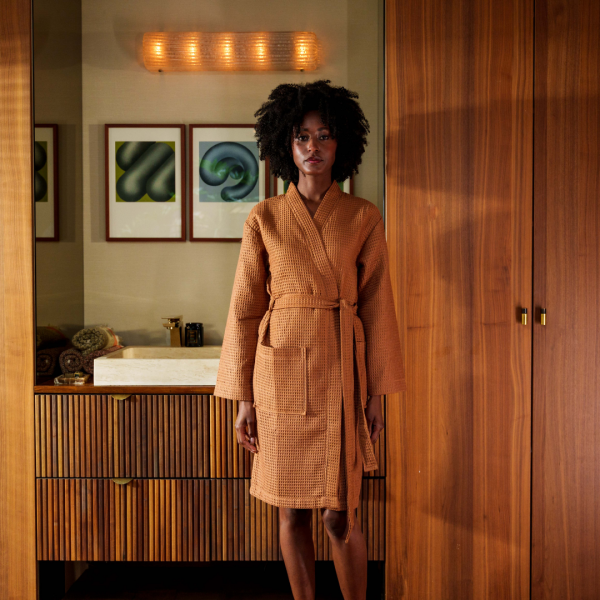 kayori Kayori Geisha Badjas Wafel - Bruin