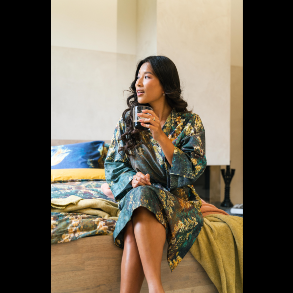 Kayori Kayori Masao - Dekbedovertrek - Pima Katoensatijn - Groen