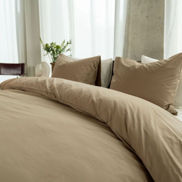 Kayori Kayori Shizu Dekbedovertrek Katoenperkal - Taupe