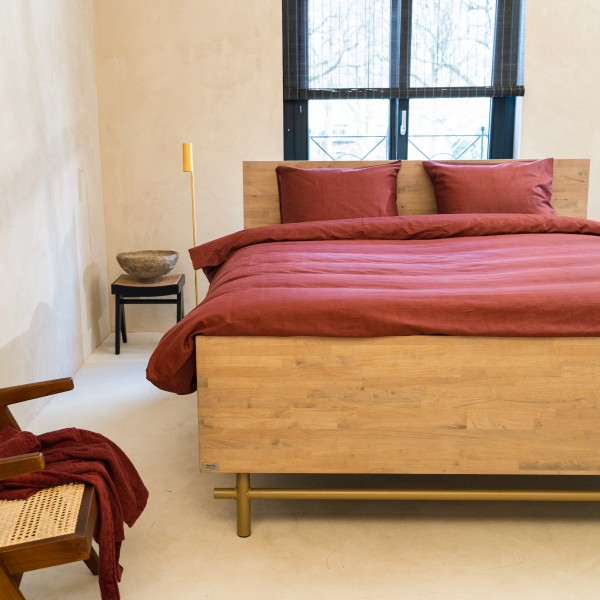 kayori Kayori Shizu Dekbedovertrek Katoensatijn - Rood