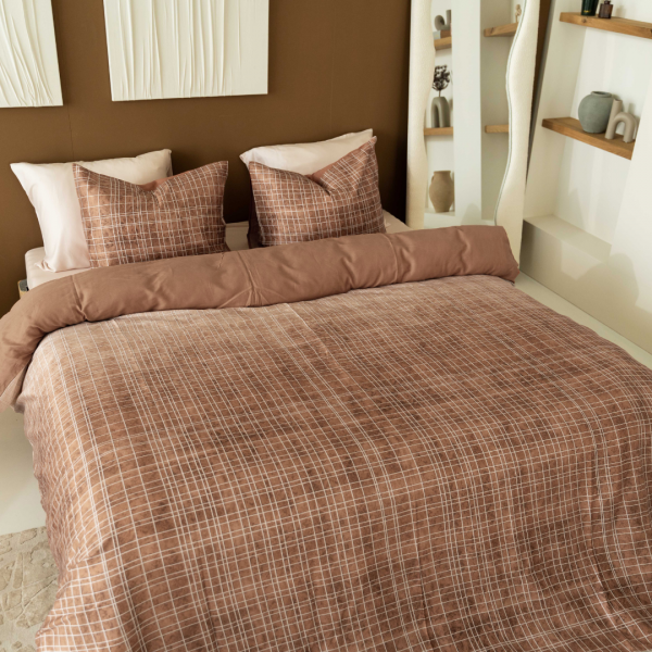 Kayori Kayori Sunai Dekbedovertrek Katoensatijn - Caramel